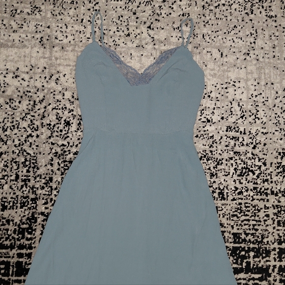Leith Beautiful Light Blue Lace Trim Maxi Dress - Size XS - EUC - Picture 8 of 15